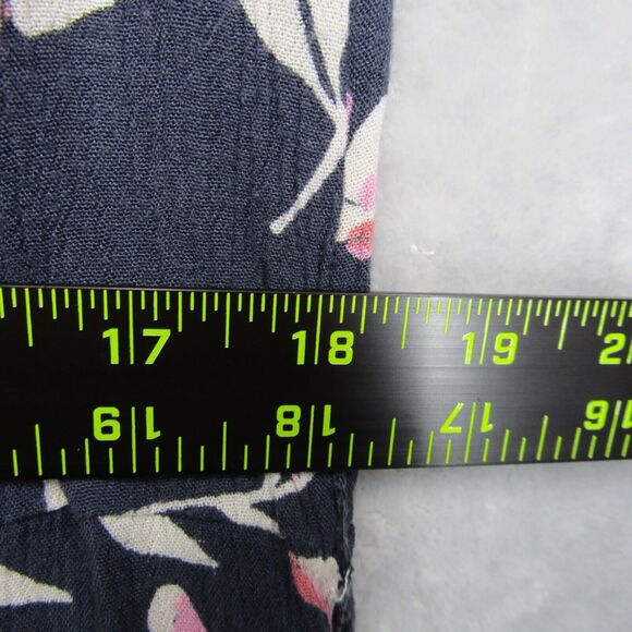 Billabong Fluttering Heart Jumpsuit Size L Blue Pink Floral Print Pockets V-Neck - Picture 8 of 12